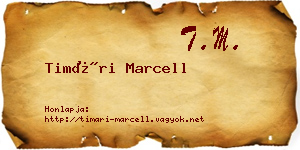 Timári Marcell névjegykártya